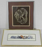 Front view of both framed artworks