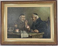 full view of framed oil painting