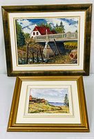 Both framed paintings side by side showing relative sizes