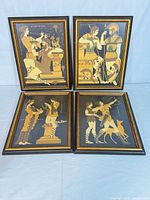 All four framed prints arranged for full lot overview