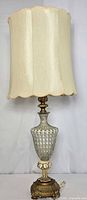 Full view of lamp with shade