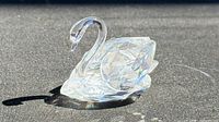 side view of faceted crystal swan