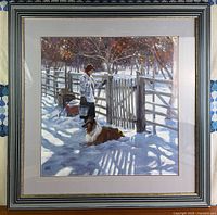 Front view of framed Valoy Eaton winter landscape print