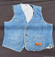 Front view of Levi's denim vest showing overall design