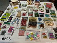 overview of all craft items on table