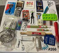 Overview of all items laid out on table