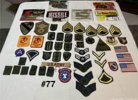 Overview of all patches and 6 lure packs laid out