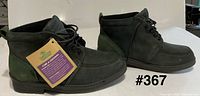 Side view of both boots showing overall design, colour and tags