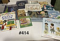 Group shot of all books laid out on table