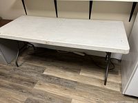 Full view of folding table front and top