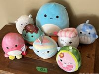 All eight Squishmallows grouped