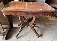 Full view of walnut pedestal table
