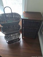 Both wicker pieces side by side for scale and style