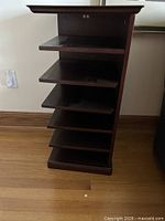 Full view of 5-tier corner bookshelf