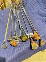 All ten clubs laid out showing heads and shafts