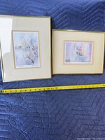 Both framed prints with tape measure for scale