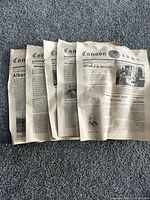 Front pages of five Canada 1865 reprint newspapers
