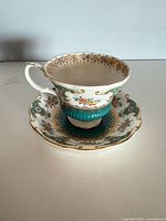 Teacup on saucer showing overall design