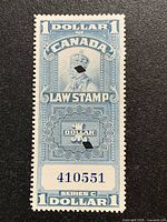 Full view of stamp showing complete design, denomination and serial number