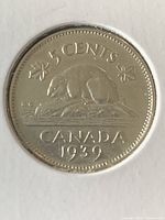 Reverse showing beaver, denomination, year and country