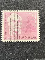 Full view of the used Canada 5-cent Gzowski stamp
