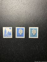 Three Canadian definitive stamps side by side