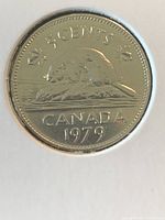 Reverse view of 1979 Canada 5-cent coin