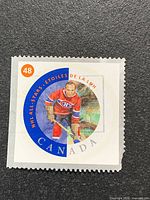 Front view of the Canada 48¢ Howie Morenz NHL All-Stars stamp