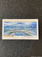 Full view of the 2007 Canada 52-cent Jasper National Park stamp showing denomination and design