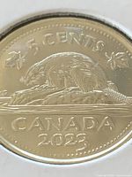 Close-up reverse of 2023 5-cent coin