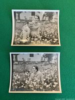 Both photos displayed on green background