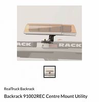 Marketing image showing Backrack centre mount light bracket installed with light bar