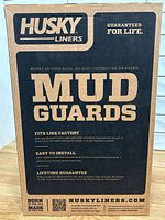 Retail box front with Husky Liners branding and product type