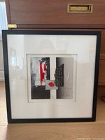 Framed painting front view showing mat and frame