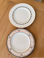 Front view of both plates showing patterns and trim