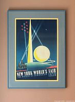 Framed poster on wall showing full piece with frame