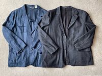Front view of both jackets laid flat