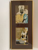 Full view of framed two-panel 1919 Ault & Wiborg Co. advertising poster