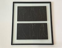 Full view of framed engravings set