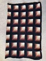 Full view of crochet blanket showing overall pattern and size
