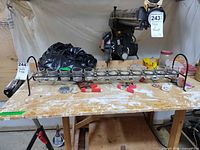 Front view of entire candle holder with glass cups