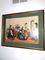 Full view of framed print on wall