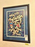 Full view of framed print, showing mat and frame