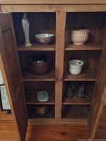 Overview of all items on cabinet shelves