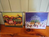 Front view of both Paula Iacob prints showing artwork and borders