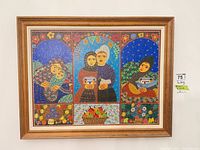 Full view of framed painting on wall
