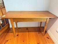 Full view of pine table front angle