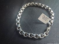 Full view of bracelet showing box links and overall length
