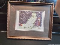 Framed Banksy Rude Snowman card full view