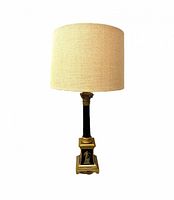 Full view of lamp with shade for scale (shade not included)